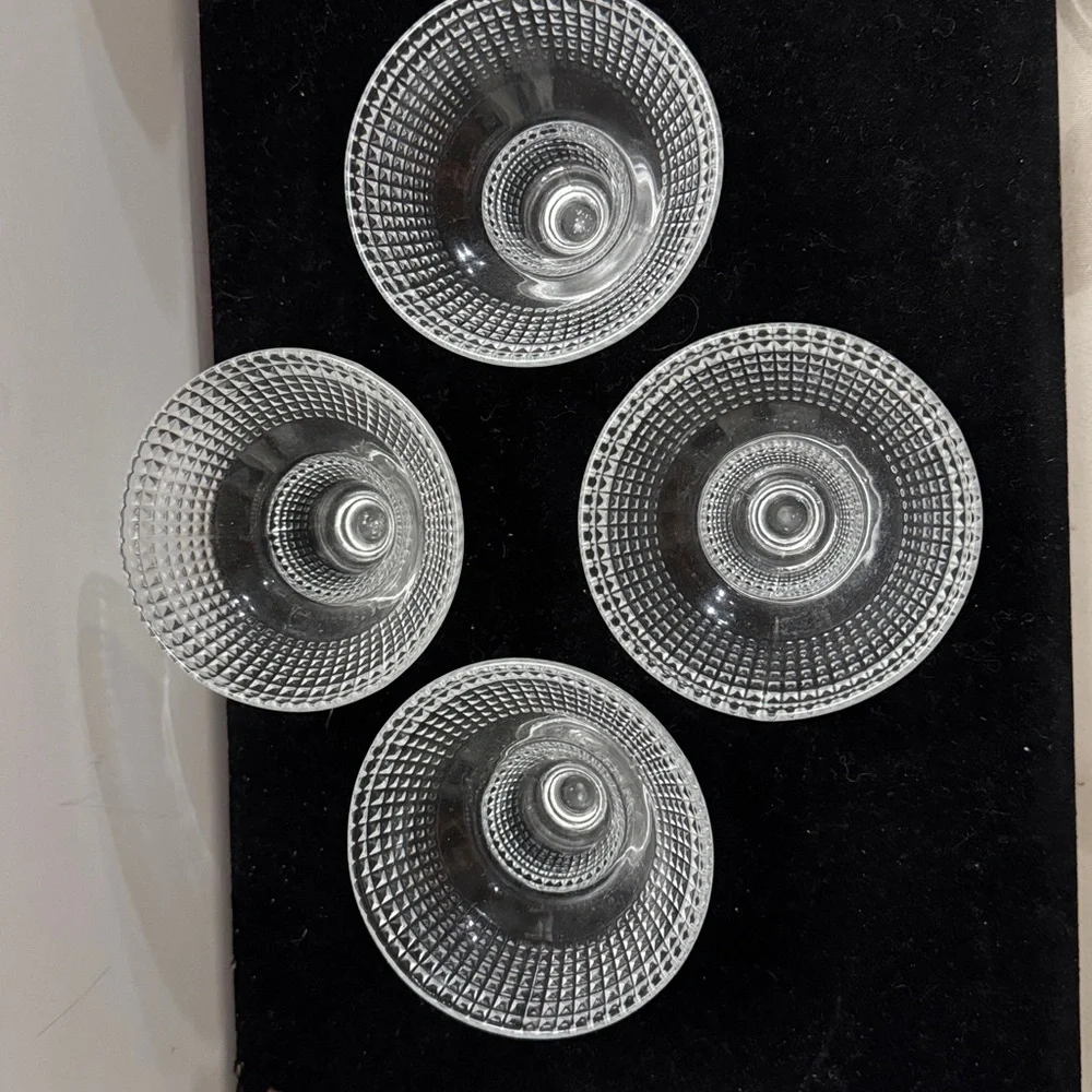 Vintage Elegant studio, crystal Dessert Bowls Set of 4, Ice Cream Cups